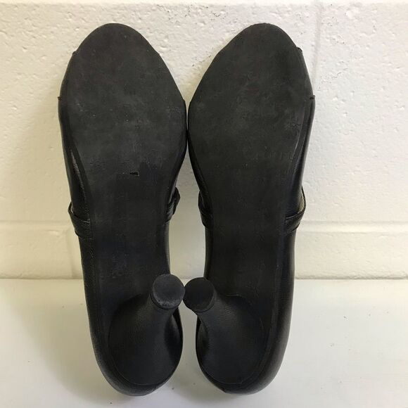 Fly London Black Leather Peep Toe 3” Heels size 41 (10/10.5) - Picture 9 of 15